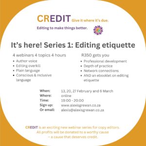 CREDIT Series 1 dates and cost