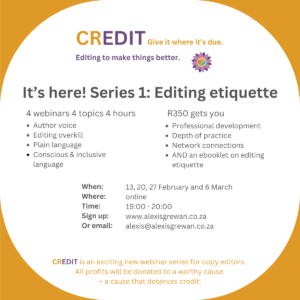 Dates and cost for CREDIT Series 1