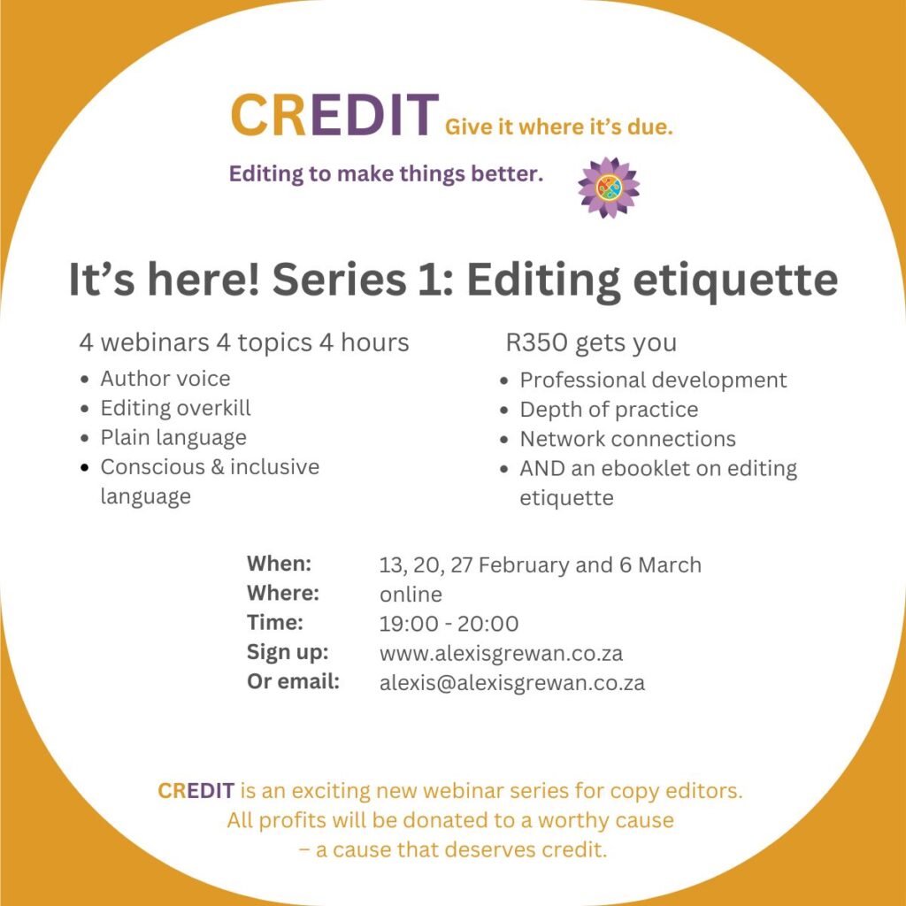 CREDIT Series 1 dates and costs
