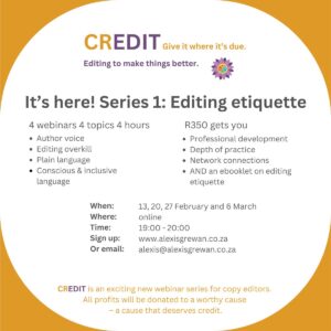 CREDIT Series 1 dates and costs