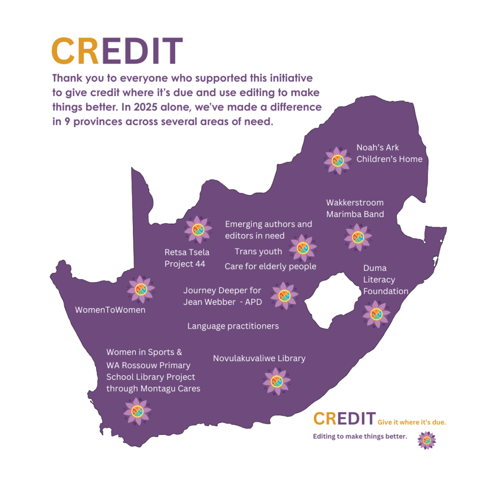CREDIT impact across SA. Touching all 9 provinces.