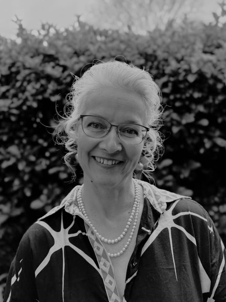 Black and white image of Alexis Grewan